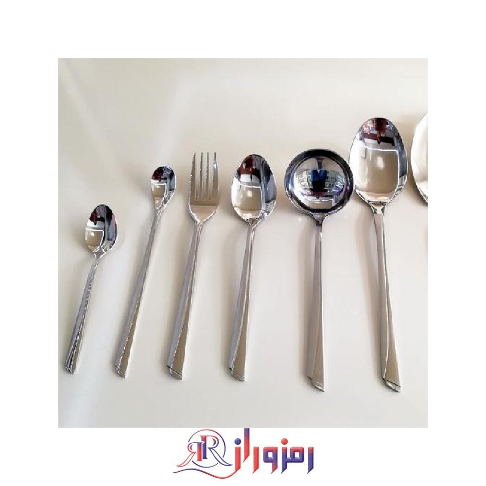 قیمت سرویس قاشق و چنگال 18 نفره 105 پارچه یونیک مدل ناخنی نقره ای دهنه اروپایی